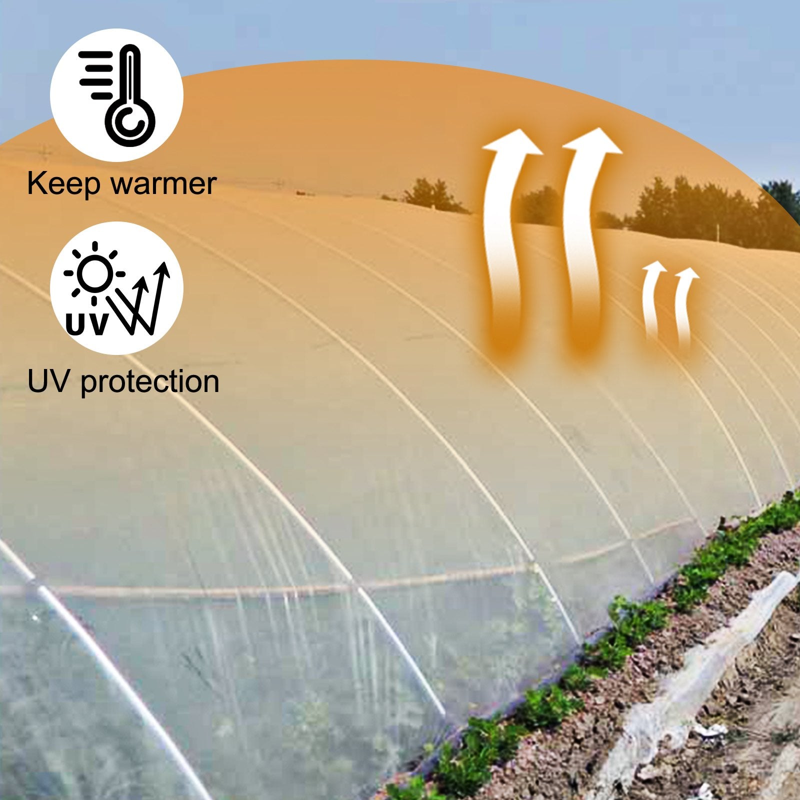 VEVOR Greenhouse Film, Greenhouse Polyethylene Film 20x28 ft Greenhouse Plastic