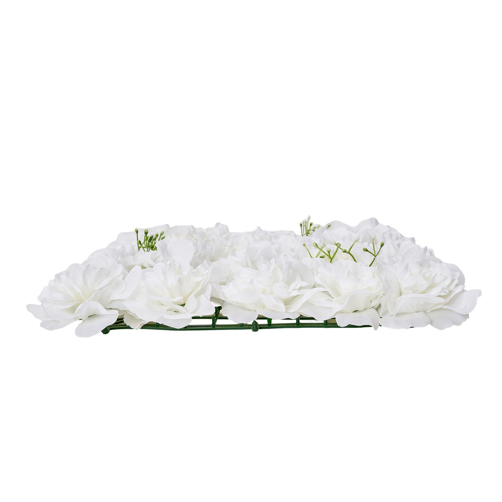 VEVOR 3D Flower Wall Panel, 24 PCS 15 x 15 inch, Artificial Floral Wall Background Mesh Backing Mat,Seamless Design&Easy Installation for Wedding Valentines Day Home Baby Party Backdrop Decor,White