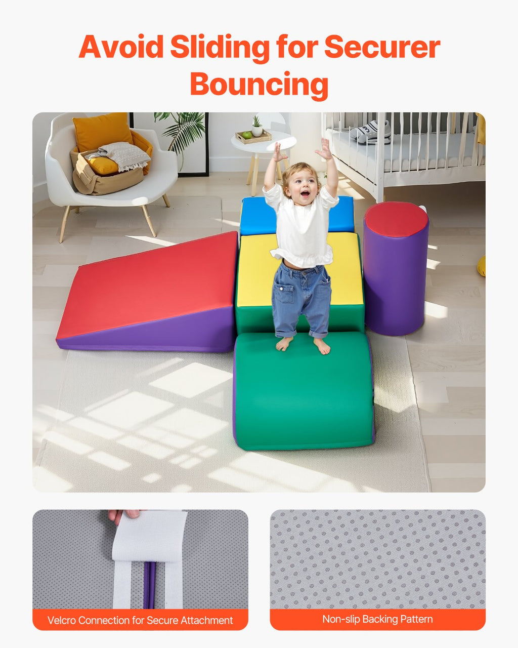 VEVOR Climbing Toys 5 Piece Foam Climbing Blocks for Toddlers and Preschoolers