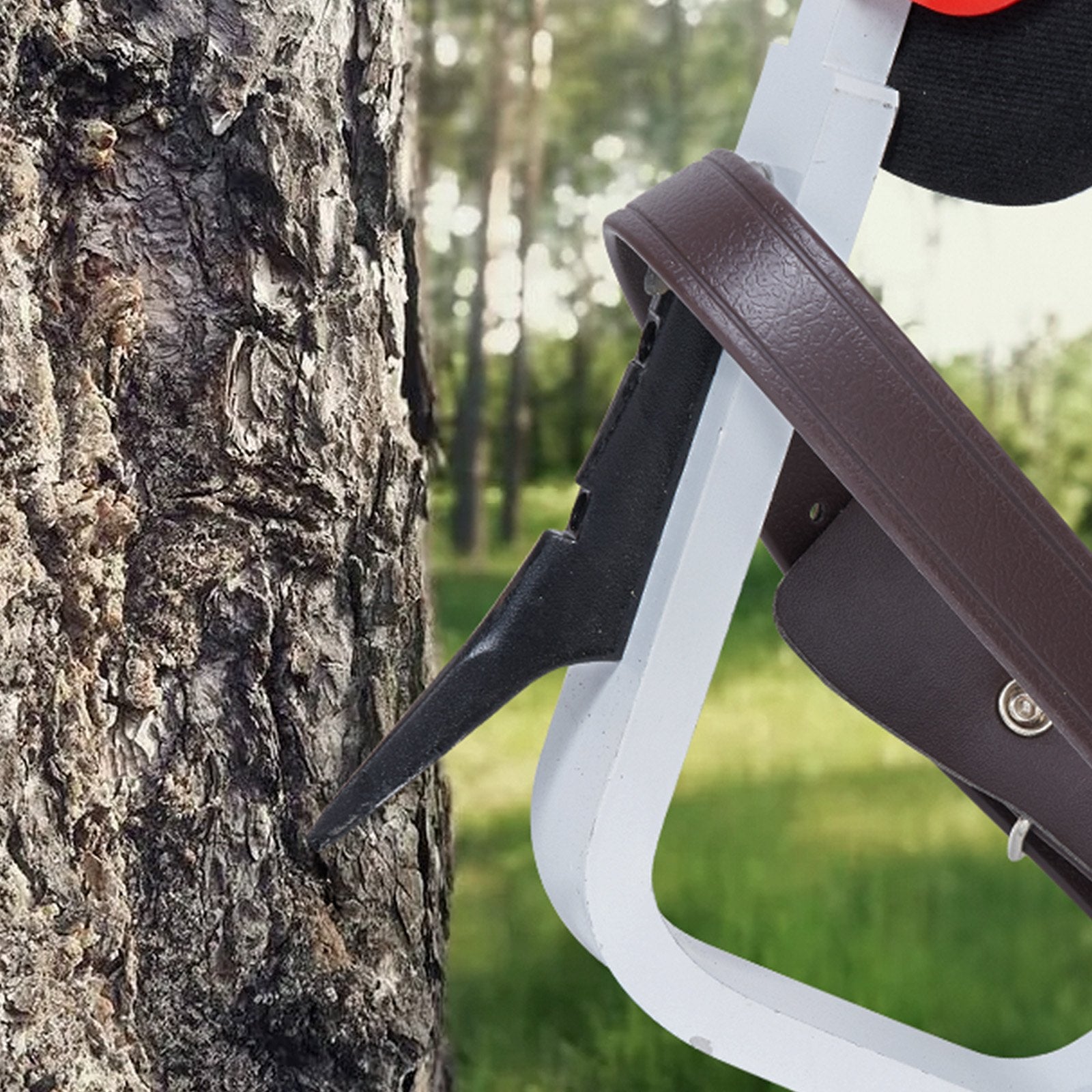 VEVOR Tree Climbing Spikes, 1 Pair Aluminum Climbing Spurs, 350lbs Load Capacity Tree Climbing Gear with Straps and Spike Protectors, Arborist Equipment for Climbers, Hunting, Fruit Picking, Red