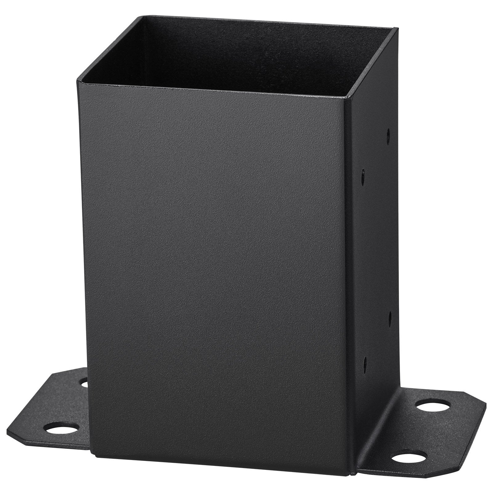 VEVOR 101.6x101.6mm Post Base 4 Pcs, Inner Size 91x91 Post Base Brackets, Heavy Duty Powder-Coated Post Anchor Matte Black Wood Post Brackets for Pavilion Deck Railing Support Deck Base Plate