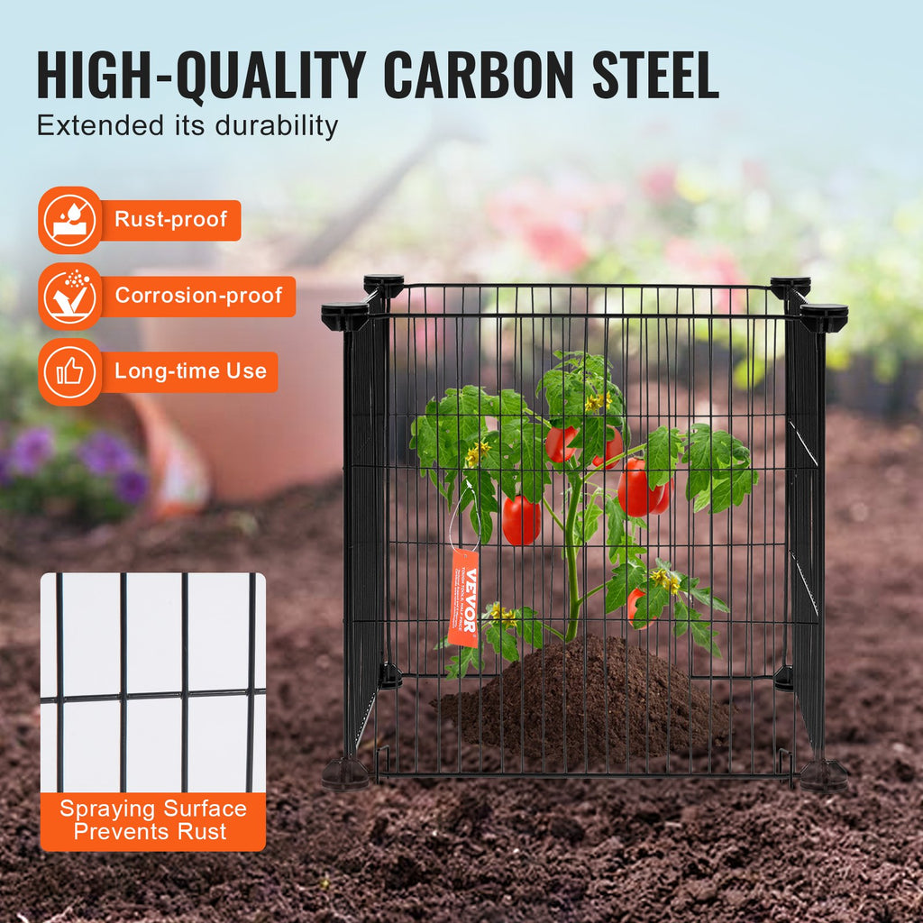 VEVOR 5 Pack Plant Protector from Animals, 390 mm x 390 mm Chicken Wire Plant Protector, Plant Cages for Outdoor Plants, Flowers & Vegetables, Keeps Bunny Chicken Squirrels Out, 20pcs Metal Mesh