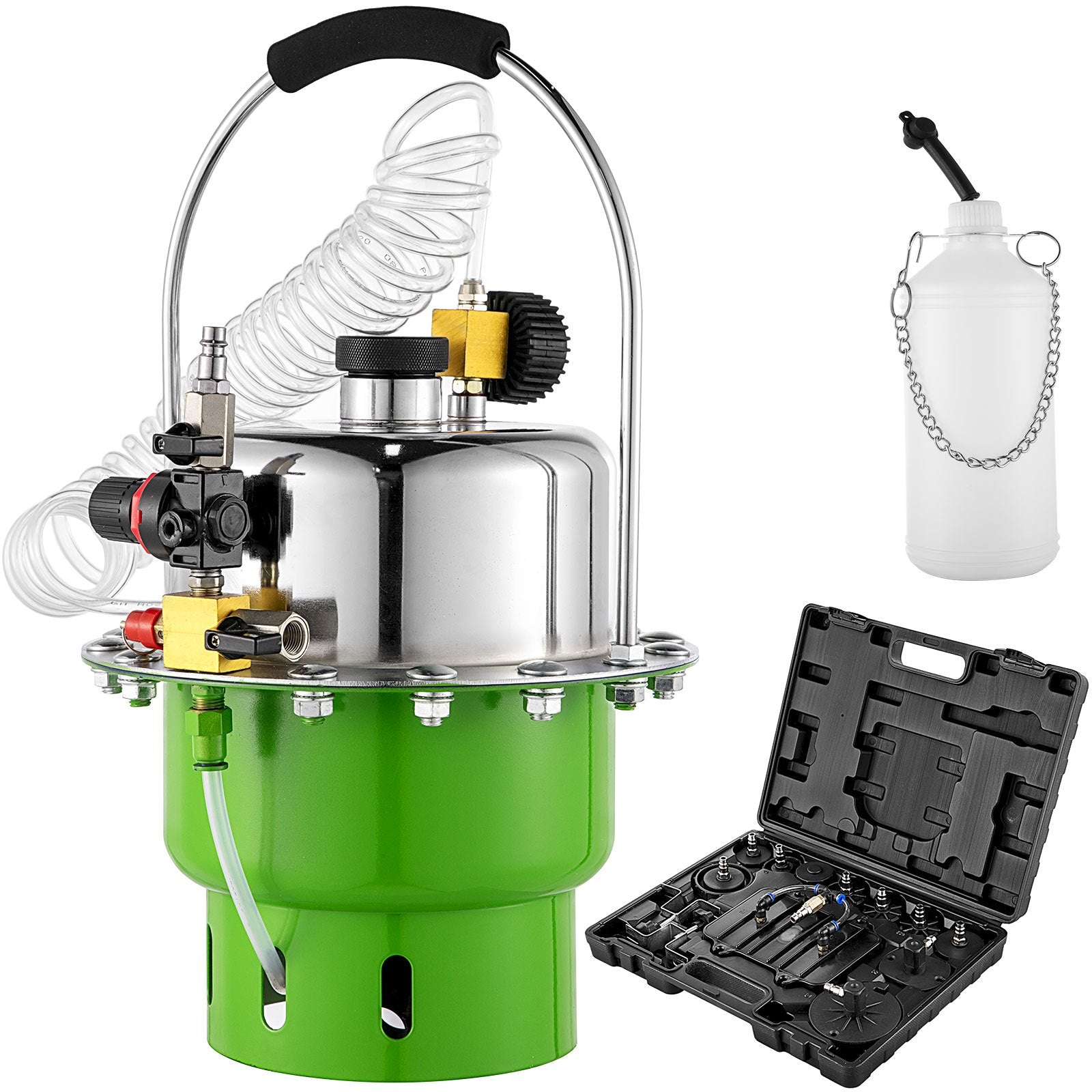 VEVOR Pneumatic Air Pressure Bleeder, Brake Pressure Bleeding Tool Portable Brake and Clutch Bleeder Valve System Kit Garage Workshop Mechanics Brake Oil and Fluid Extractor Bleeder Tool