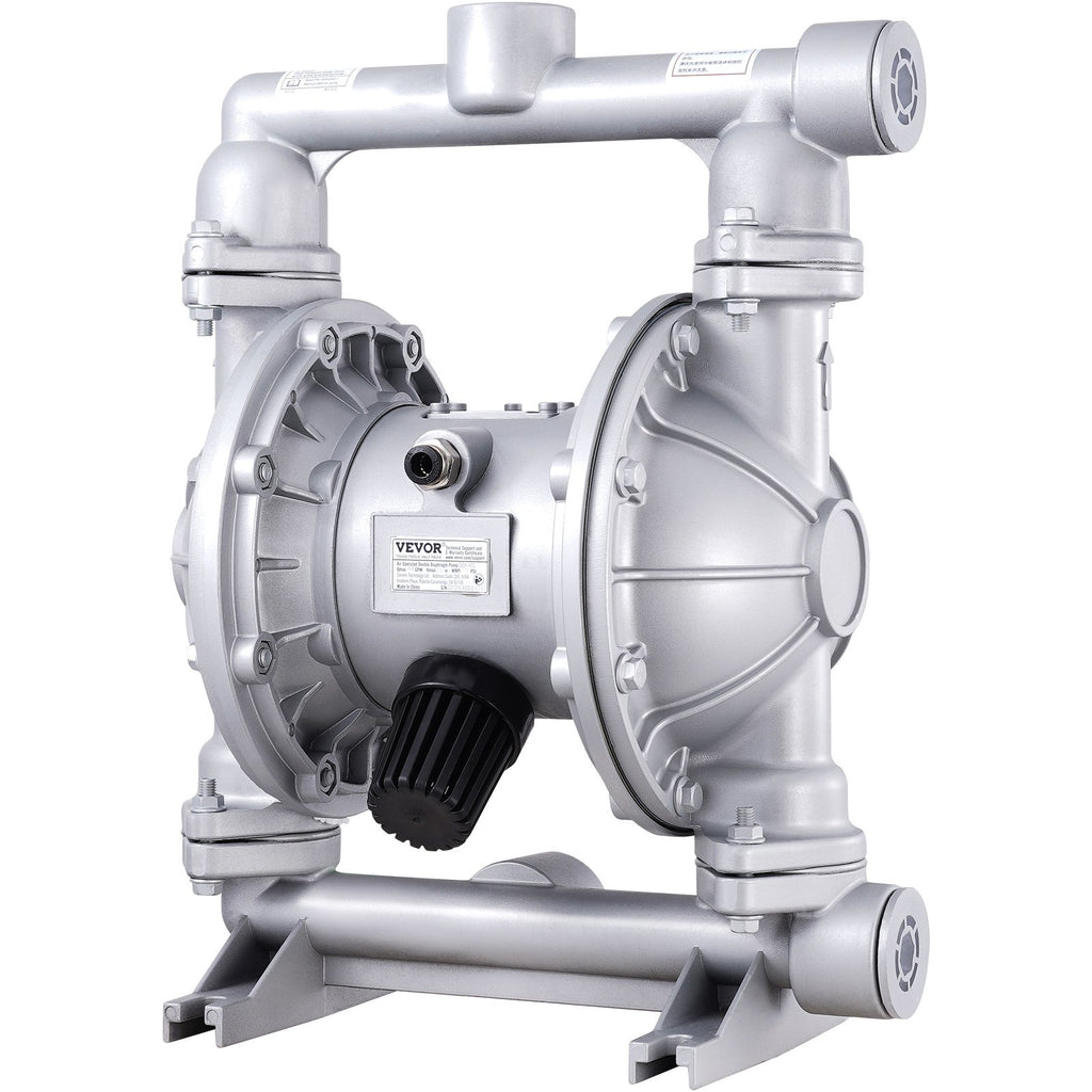 VEVOR Air Operated Double Diaphragm Pump, 44GPM, Max 115PSI Air Waste Oil Pneumatic Transfer Pump with 2 Extra Diaphragms, 3.8cm Inlet & Outlet Aluminum Alloy Diaphragm Pump for Diesel Grease Oil