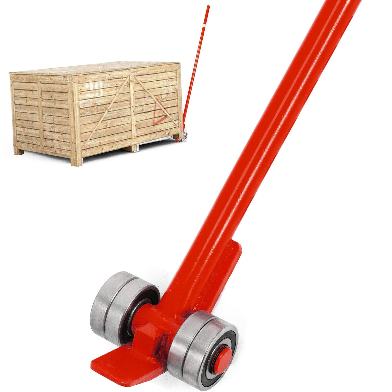 VEVOR Prylever Bar 3T Capacity Steel Pry Lever Bar Heavy Duty with Wheels Prylever with 1.8 m Length Handle