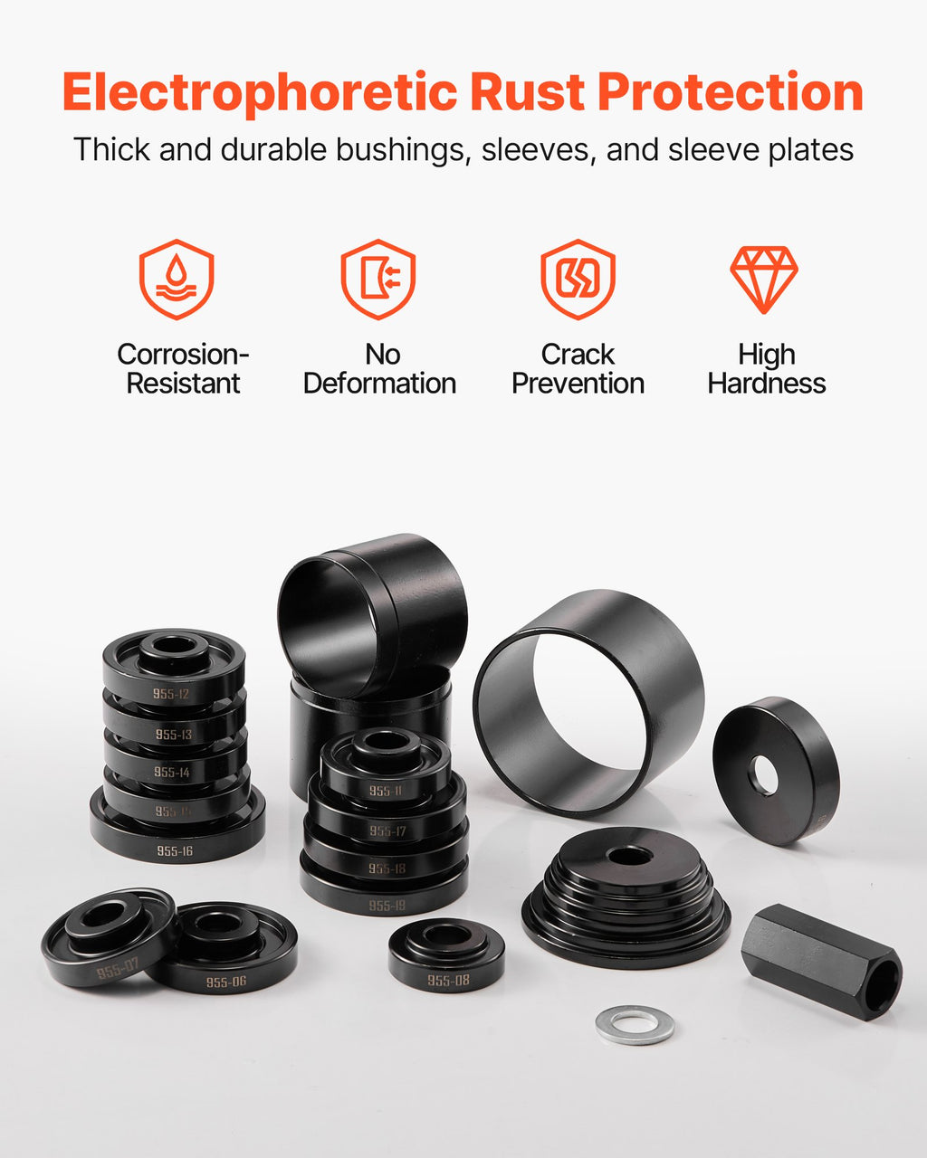VEVOR Wheel Bearing Press Kit, 23 PCS FWD Bearing Puller Tools, for Front Wheel Drive Bearing Removal and Installation, Wheel Bearing Tool with Sliding Screw, Bushings, Sleeve Plates, Storage Case
