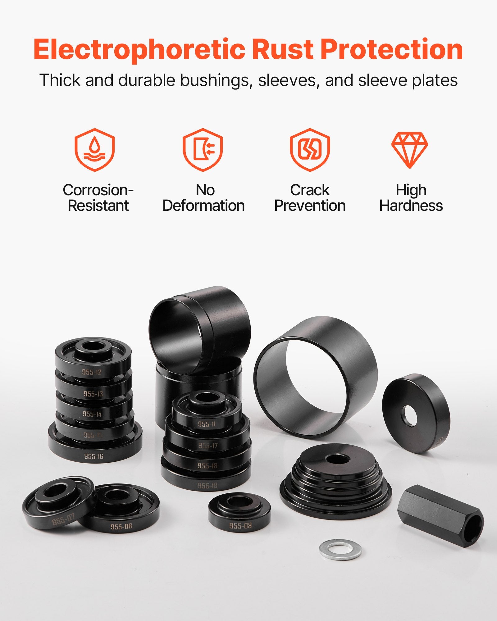 VEVOR Wheel Bearing Press Kit, 23 PCS FWD Bearing Puller Tools, for Front Wheel Drive Bearing Removal and Installation, Wheel Bearing Tool with Sliding Screw, Bushings, Sleeve Plates, Storage Case