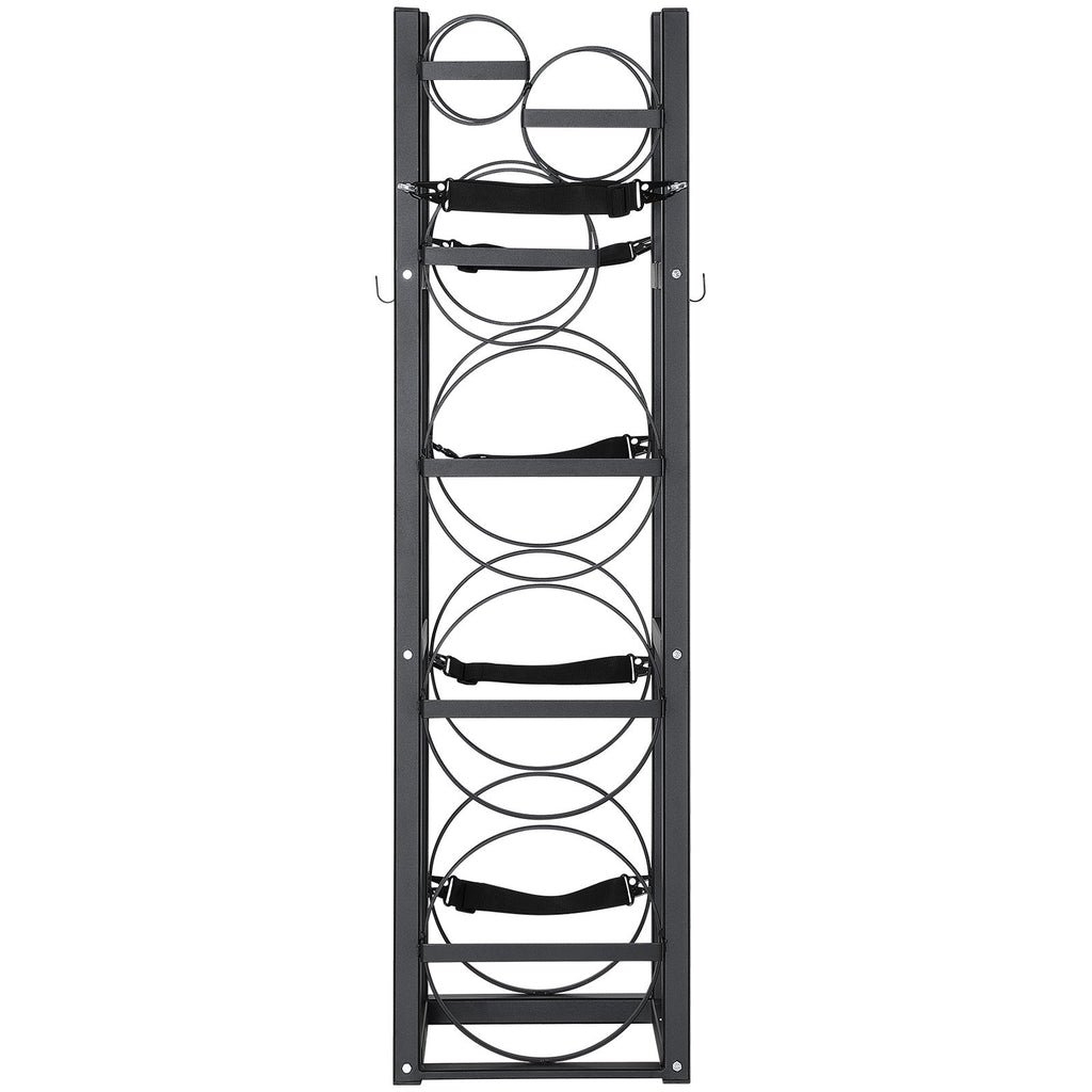 VEVOR Refrigerant Tank Rack, with 3 x 30lbs and Other 3 Small Bottle Tanks, Cylinder Tank Rack 12.79x12.99x47.12 in, Refrigerant Cylinder Rack and Holders for Freon, Gases, Oxygen, Nitrogen