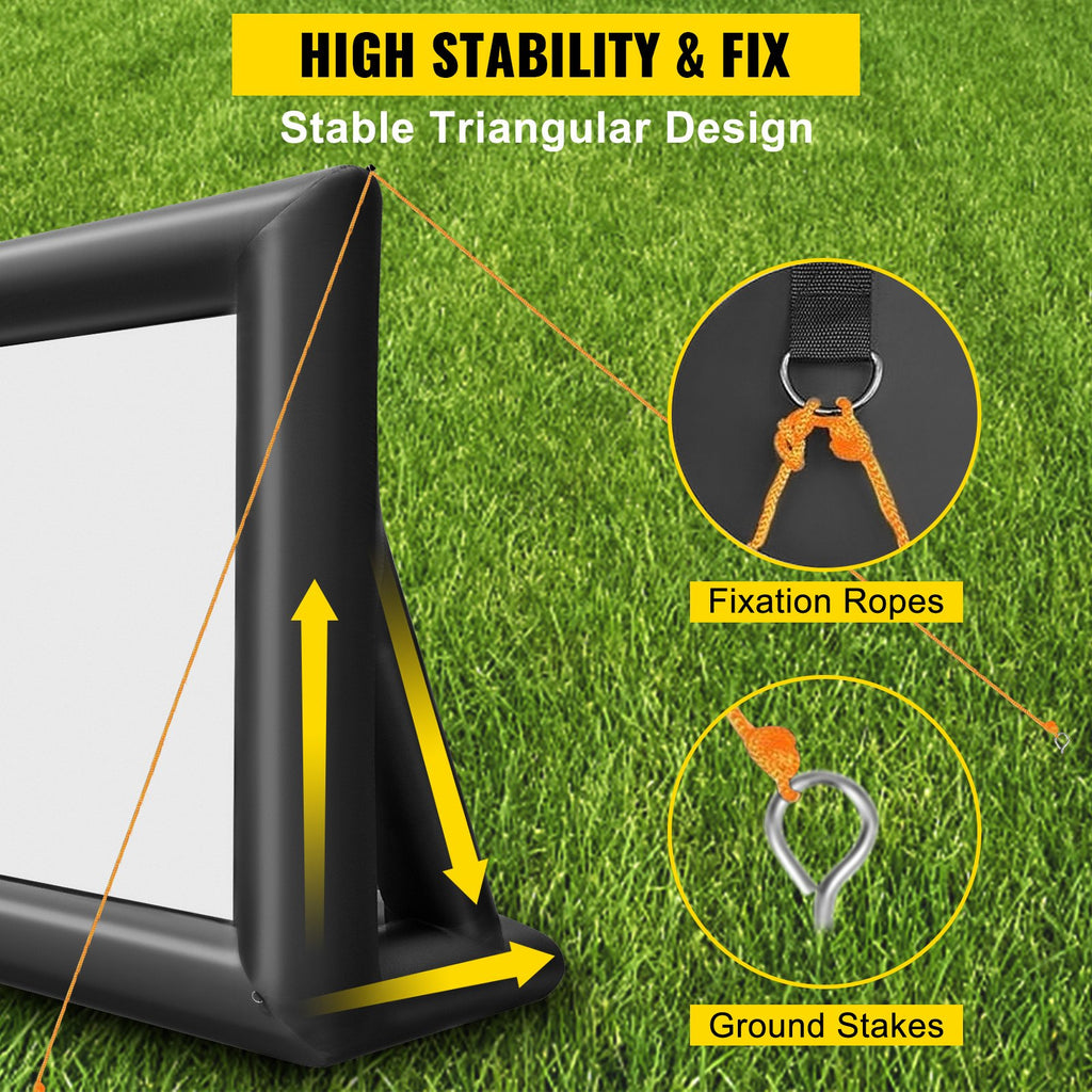 VEVOR 6x4m Inflatable Projector Screen Movie Screen Outdoor Theater w/Blower