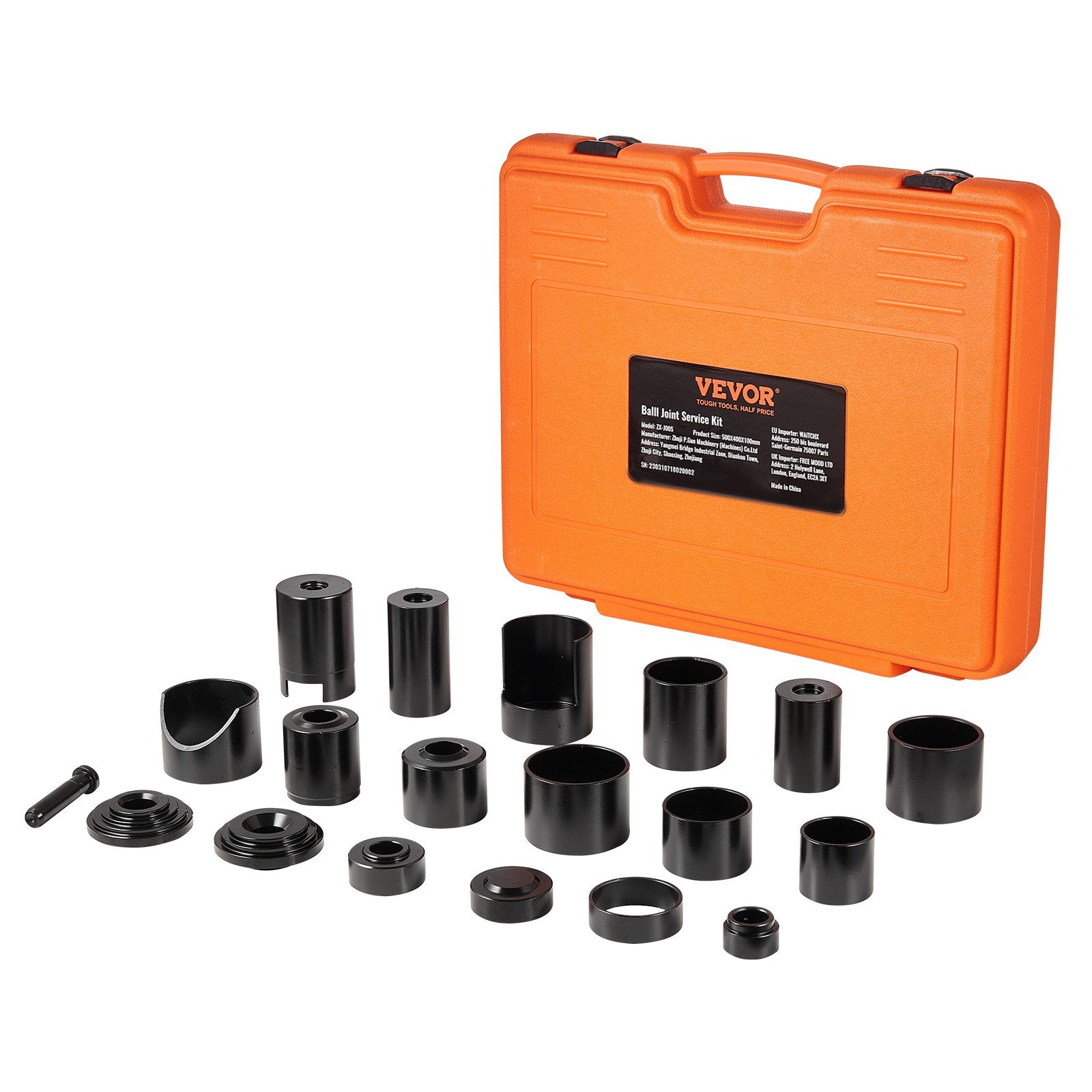 VEVOR Ball Joint Press Kit, 21 pcs Tool Kit, C-press Ball joint Remove and Install Tools, for Most 2WD and 4WD Cars, Heavy Duty Ball Joint Repair Kit for Automotive Repairing