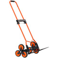 VEVOR Stair Climbing Cart, 54 kg Stair-Climbing Capacity, Portable Folding Trolley Cart with Telescoping Handle, 6 Wheels and 2 Bungee Cords, Stair Climber Dolly for Home, Groceries, Warehouse