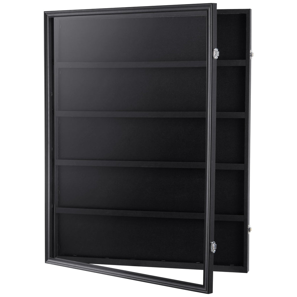 VEVOR 35 Graded Sports Card Display Case, 617 x 775 x 55 mm, Baseball Card Display Frame with 98% UV Protection Clear View PC Glass, Lockable Wall Cabinet for Football Basketball Hockey Trading Card