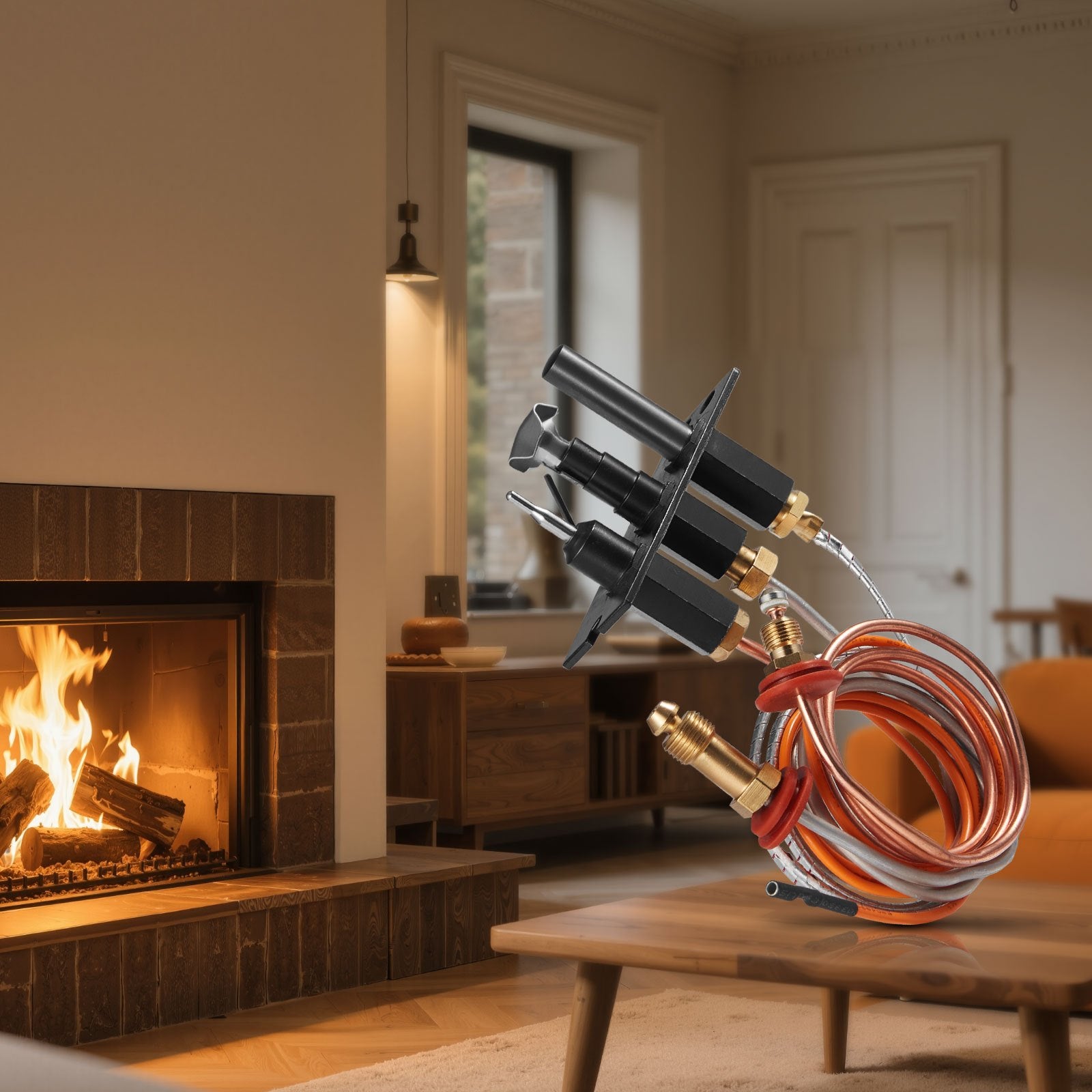 VEVOR Gas Pilot Assembly, OE 485-510A,4021-736,2103-010 Fireplace Gas Pilot Assembly Kit, Natural Gas Ignition Replacement, Compatible with Quadra-Fire, Heat & Glo, Heatilator Models,Black