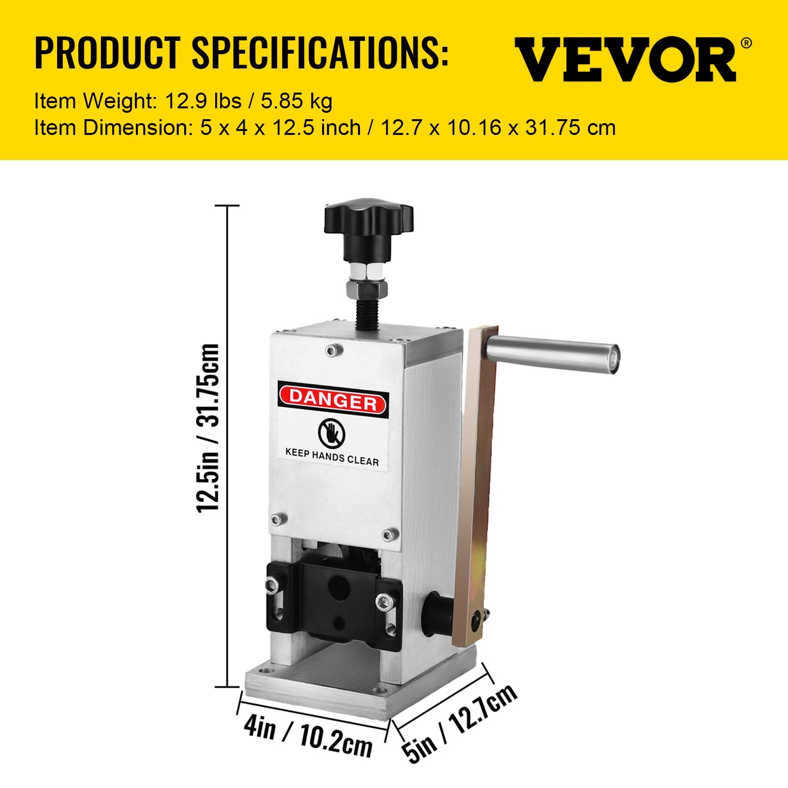 VEVOR Wire Stripping Tool 0.06-0.98 Inch Cable Wire Stripping 1 Cutting Blade Wire for cutting and Stripping Scrap Copper Wire
