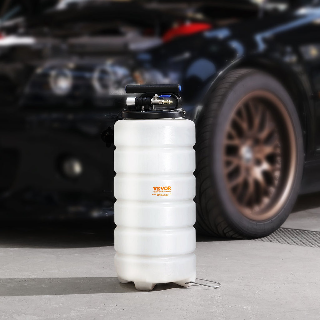 VEVOR Fluid Extractor, 15 Liters Capacity, Pneumatic/Manual Oil Changer Vacuum Fluid Extractor with Dipstick and Liquid Suction Hose, Oil Extractor Change Pump for Automotive Fluids Vacuum Evacuation