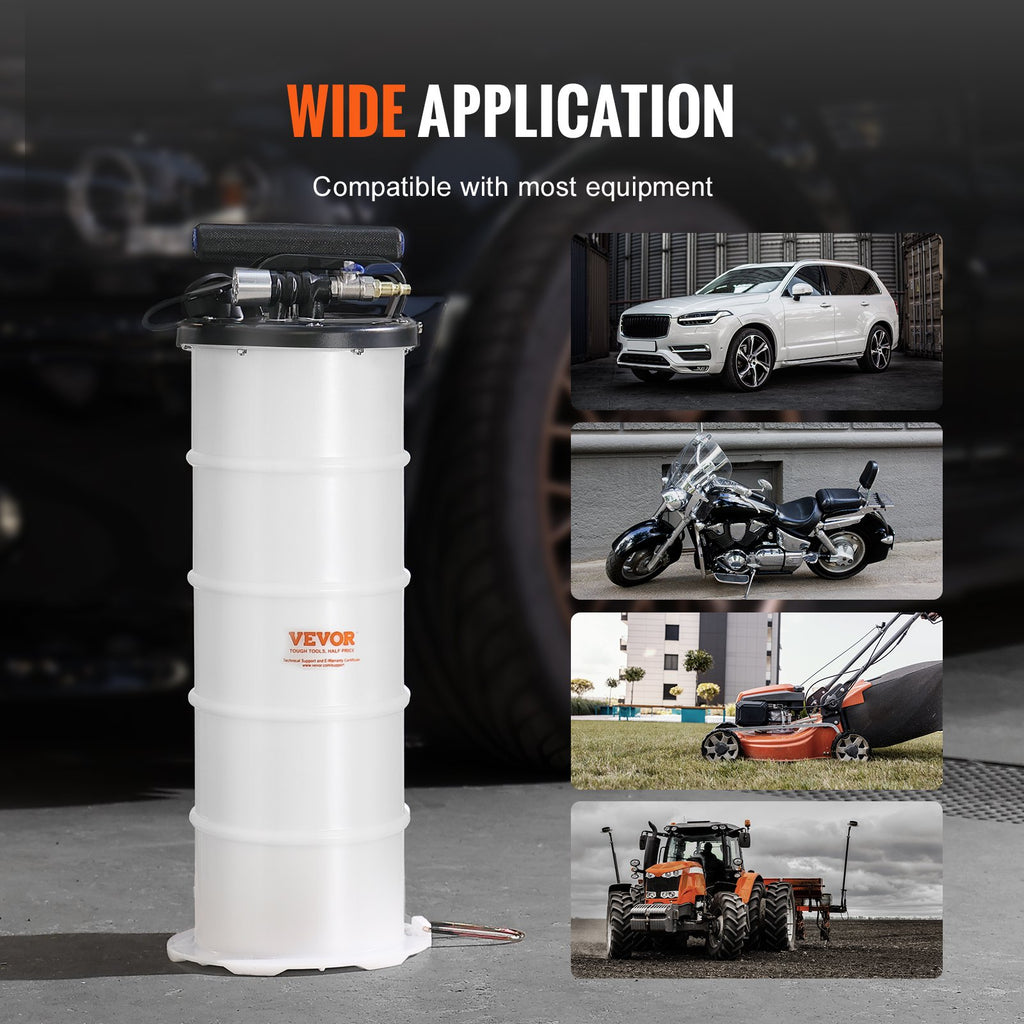 VEVOR Fluid Extractor, 6.5 Liters Capacity, Pneumatic/Manual Oil Changer Vacuum Fluid Extractor with Dipstick and Liquid Suction Hose, Oil Extractor Change Pump for Automotive Fluids Vacuum Evacuation