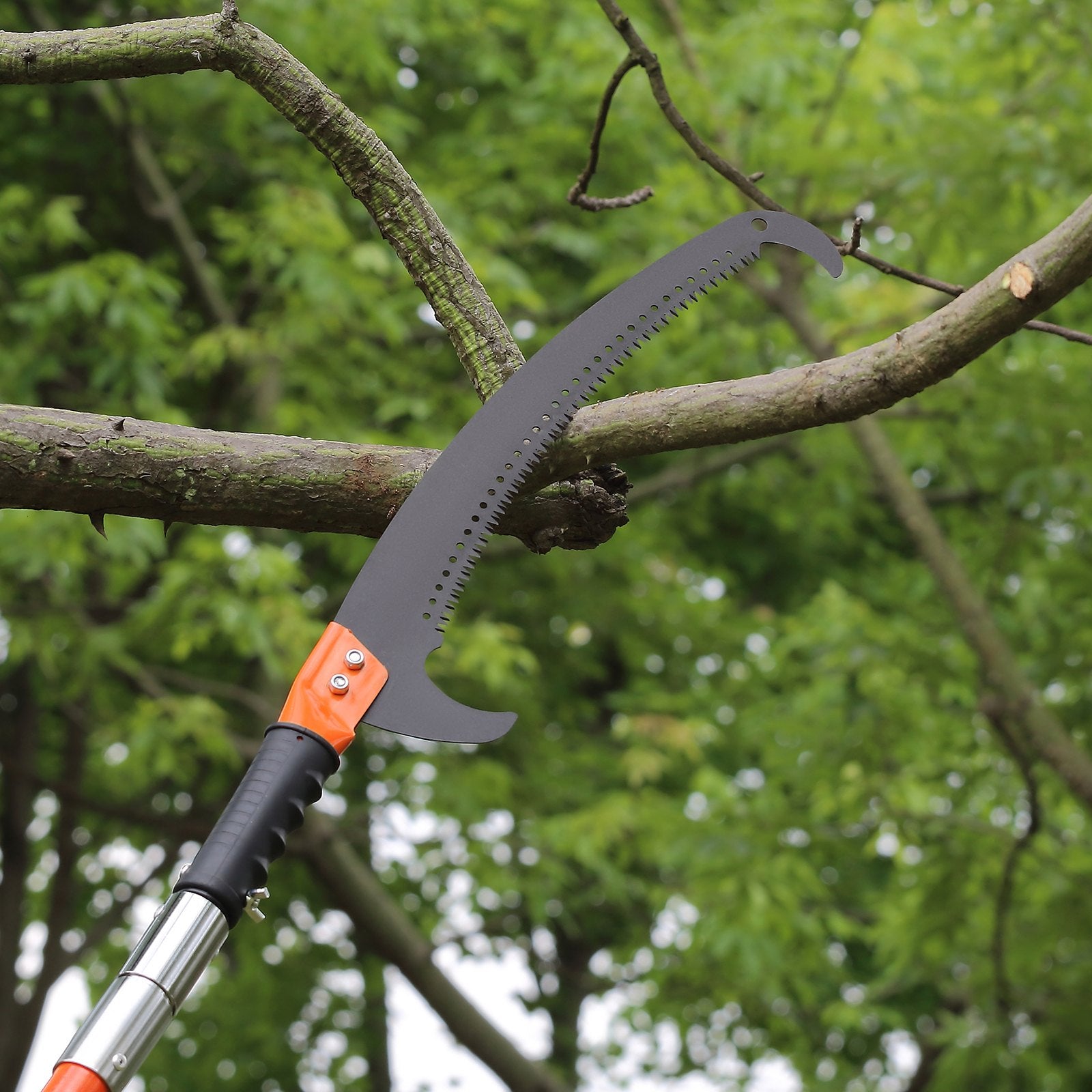 VEVOR Manual Pole Saw, 2.24 m-8.24 m Extendable Tree Pruner, Sharp Steel Blade High Branches Trimming, Manual Branch Trimmer with Lightweight 8 Fiberglass Handles, for Pruning Palms and Shrubs