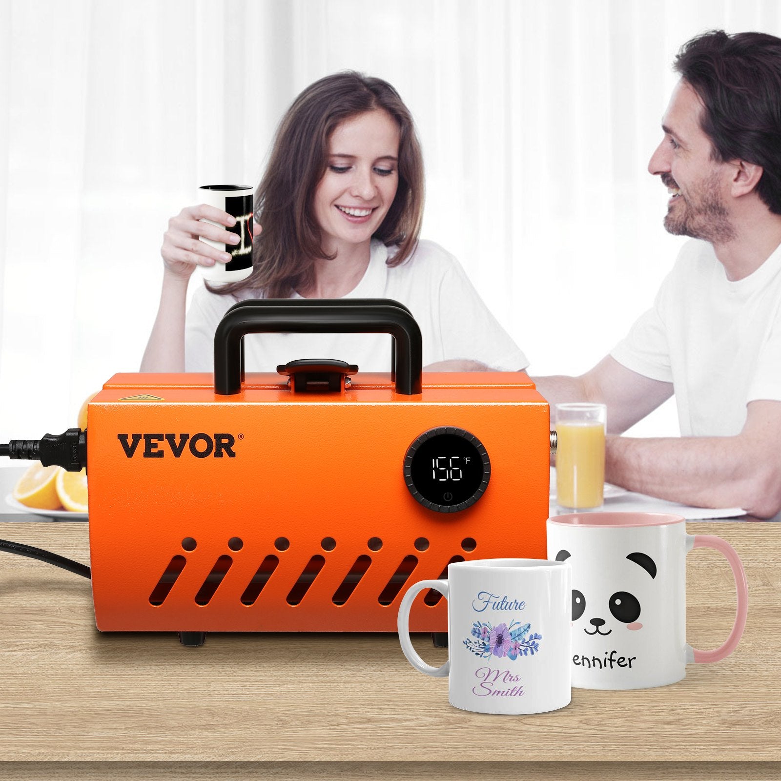 VEVOR Mug Heat Press, 30oz Tumbler Heat Press Machine, Sublimation Transfer 11-15oz 16-25oz 30oz Straight Skinny Tumblers, Cup Heat Press with Heat-resist Gloves & Tape, DIY Ceramic Mugs Cups Glasses