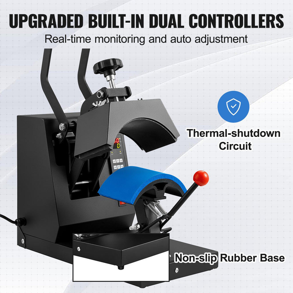 VEVOR Hat Heat Press Cap Heat Press Machine 4 Heating Pads Sublimation Transfer