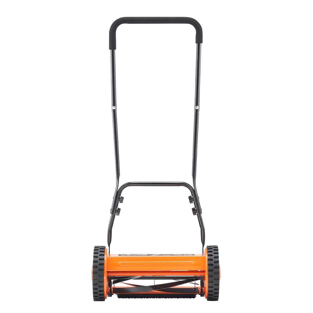 VEVOR 40cm Push Reel Lawn Mower 5-Blade Adjustable Height Grass Catcher 2-Wheel