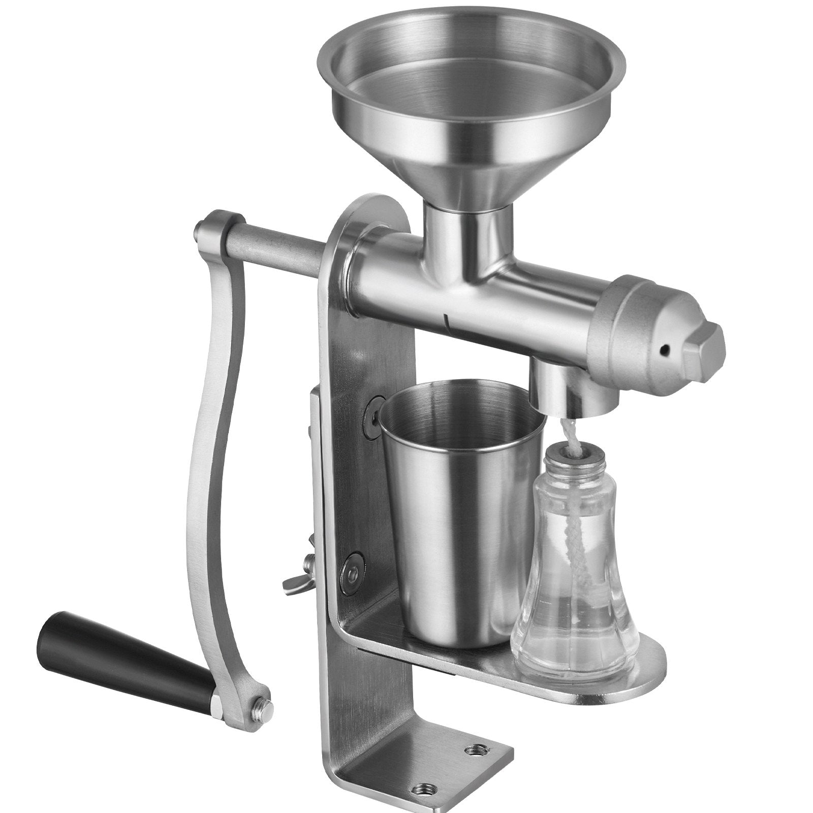 VEVOR Manual Oil Press Machine, Stainless Steel Oil Extractor Machine, Detachable Oil Presser for Effortless Cleaning, Household Oil Expeller for Pressing Peanuts, Sesame Seeds, Rapeseed, Tea Seeds
