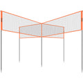 VEVOR 4-Way Volleyball Net, Adjustable Height Badminton Net Set for Backyard Beach Lawn, Outdoor Portable Volleyball Net with Carrying Bag, 4 Square Quick Assemble Game Set For Kids And Adults