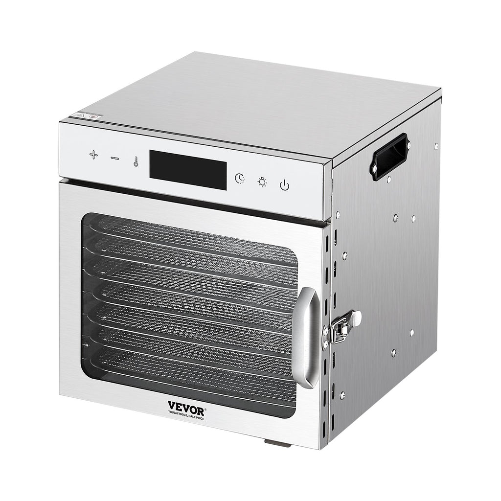 VEVOR Food Dehydrator Machine, 8 Stainless Steel Trays, 400W Electric Food Dryer with Adjustable Temperature & 24-Hour Timer, Freeze Dryer for Jerky, Meat, Fruit, Vegetables, Herbs, Dog Treats