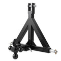 VEVOR 3 Point Trailer Hitch 2 in Receiver, 3pt Quick Hitch Attachment with 3 Trailer Balls, Tractor Tow Drawbar Adapter, Compatible with Kubota, Mahindra, Ford, Yanmar, John Deere, Massey Ferguson