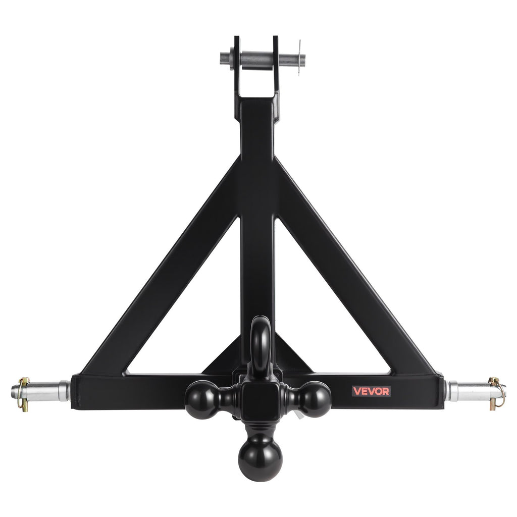 VEVOR 3 Point Trailer Hitch 2 in Receiver, 3pt Quick Hitch Attachment with 3 Trailer Balls, Tractor Tow Drawbar Adapter, Compatible with Kubota, Mahindra, Ford, Yanmar, John Deere, Massey Ferguson