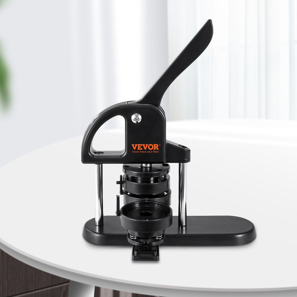 VEVOR Button Maker Machine, 1/1.25/2.28 inch(25/32/58mm) 3-in-1 Pin Maker, Installation-Free Badge Punch Press Kit, Button Making Supplies with 300pcs Button Parts, Circle Cutter, Magic Book