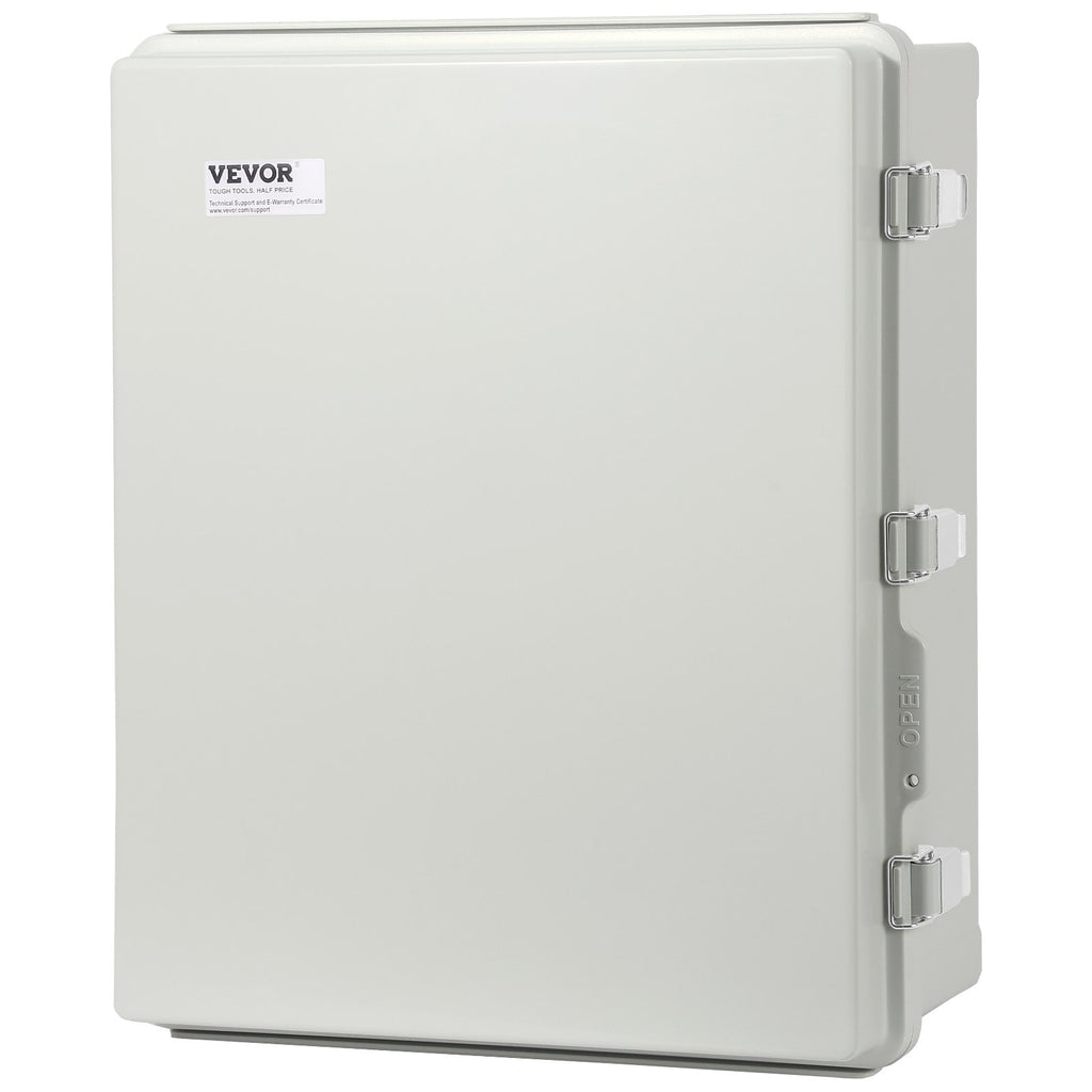 VEVOR Outdoor Electrical Junction Box, 530 x 430 x 200 mm, ABS Plastic Electrical Enclosure Box with Hinged Cover Stainless Steel Latch, IP67 Dustproof Waterproof for Outdoor Electrical Projects, 21 x 17 x 8 inch
