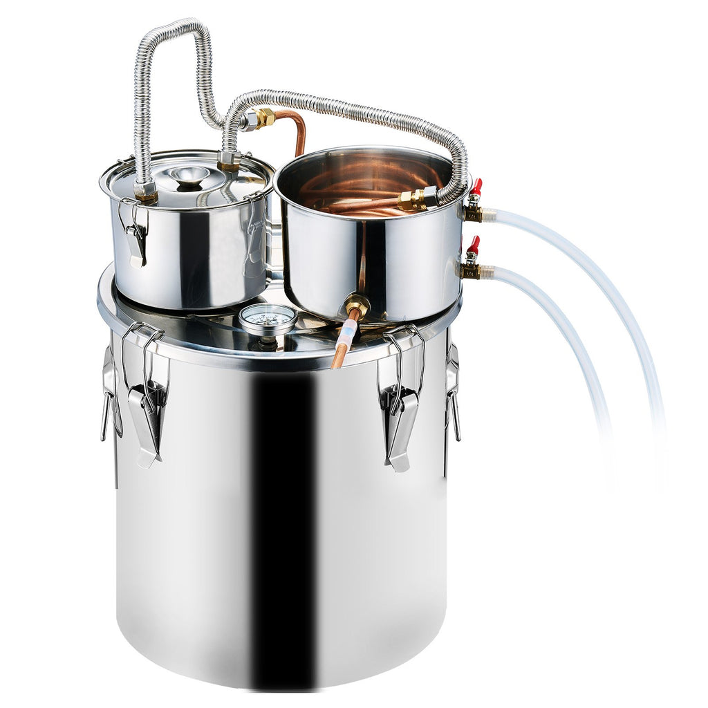 VEVOR Moonshine Still Water Alcohol Distiller 8Gal w/Thumper Keg & 8W Water Pump