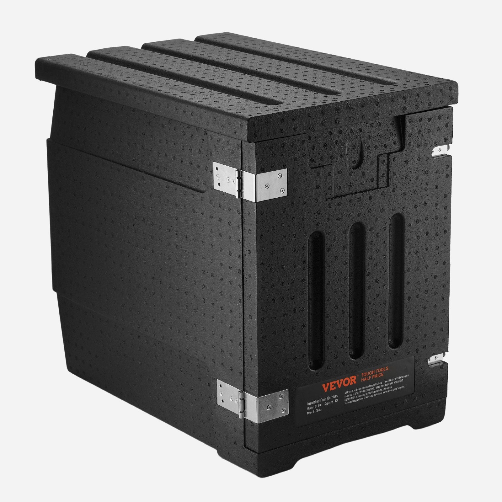VEVOR Insulated Food Pan Carrier, 90L Hot Box for Catering, LLDPE Food Box Carrier with Double Buckles, Front Loading Food Warmer for Restaurant, Canteen, etc.