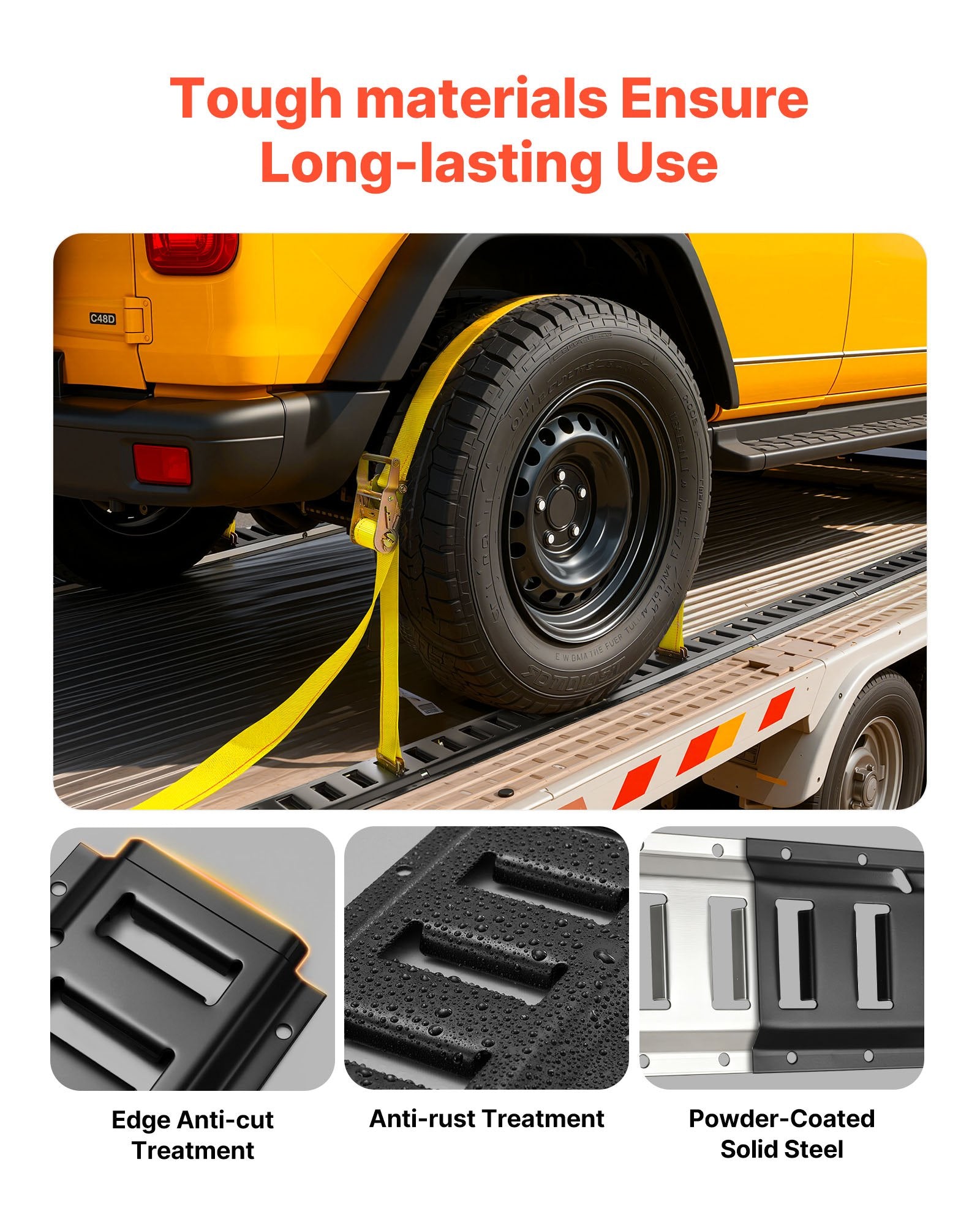 VEVOR E-Track Tie-Down Rails, 4 Pack, 2.3 m E Track Rails Secures Cargo & Heavy Loads Up to 909 kg, Trailer Tie-Down System Suitable for Garages, Vans, Motorcycle Tie Downs, ATV Mountings