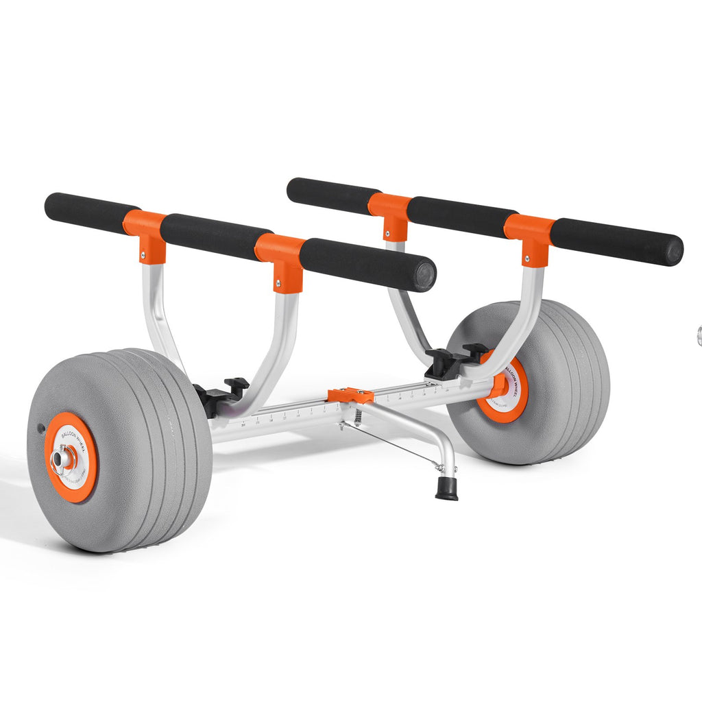 VEVOR Kayak Cart, 158.8 kg Load Capacity, Kayak Trolley with 30.5 cm Inflatable PU Tires & 2 Straps, Assembles & Disassembles Within Seconds, Paddle Board Trolley for Carrying Kayaks and Canoes