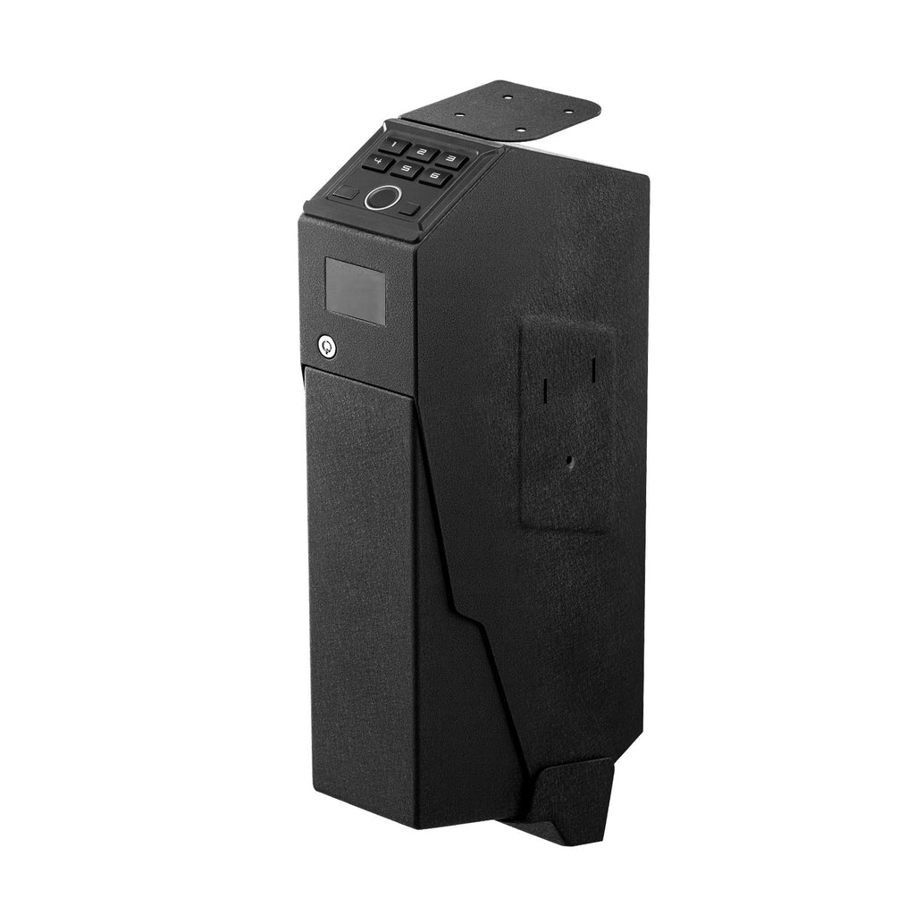 VEVOR Gun Safe, Slider Handgun Gun Safe with Screen, Fingerprint/Password/Key, 3-Way Quick Access Firearm Case Box with LED for 1 Pistol & Magazine, Mounted Gun Box for Nightstand Bedside Desk Car