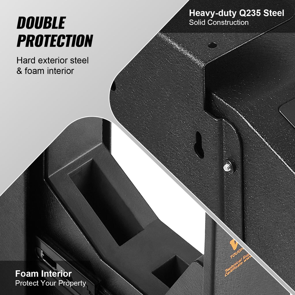 VEVOR Mounted Gun Safe for Pistols Biometric Gun Safe 3 Access Ways 1 Pistol