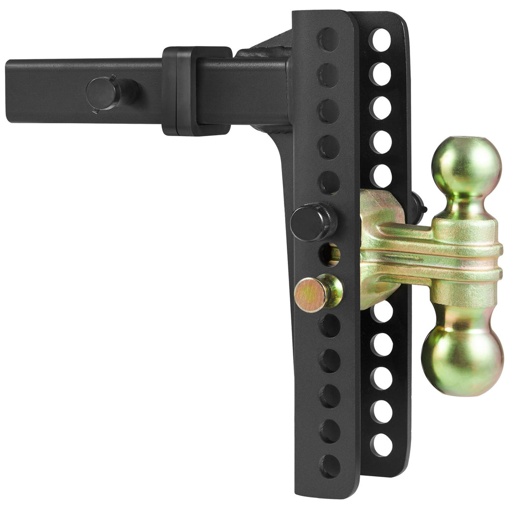 VEVOR Adjustable Trailer Hitch, 25.4 cm Drop & 21.59 cm Rise Hitch Ball Mount with 5.08 cm Receiver, Solid Tube, 6350 kgs GTW, 5.08 cm & 5.08-0.79 cm 45# Steel Tow Balls with Key Lock for Truck Towing