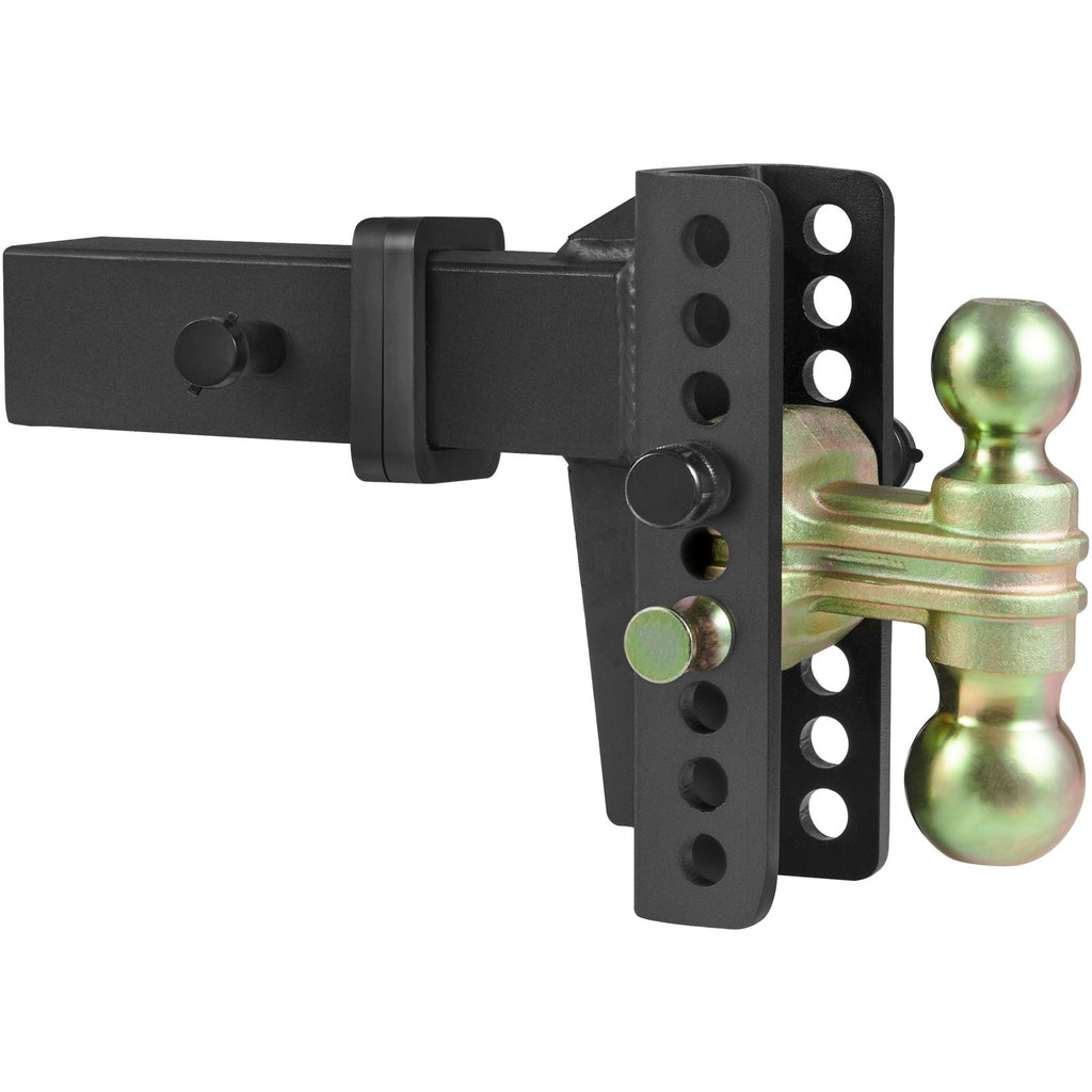 VEVOR Adjustable Trailer Hitch, 15cm Drop & 11.43cm Rise Hitch Ball Mount with 6.35cm Receiver, Solid Tube, 6577 kgs GTW, 5.08cm & 5.08-0.79cm 45# Steel Tow Balls with Key Lock for Truck Towing
