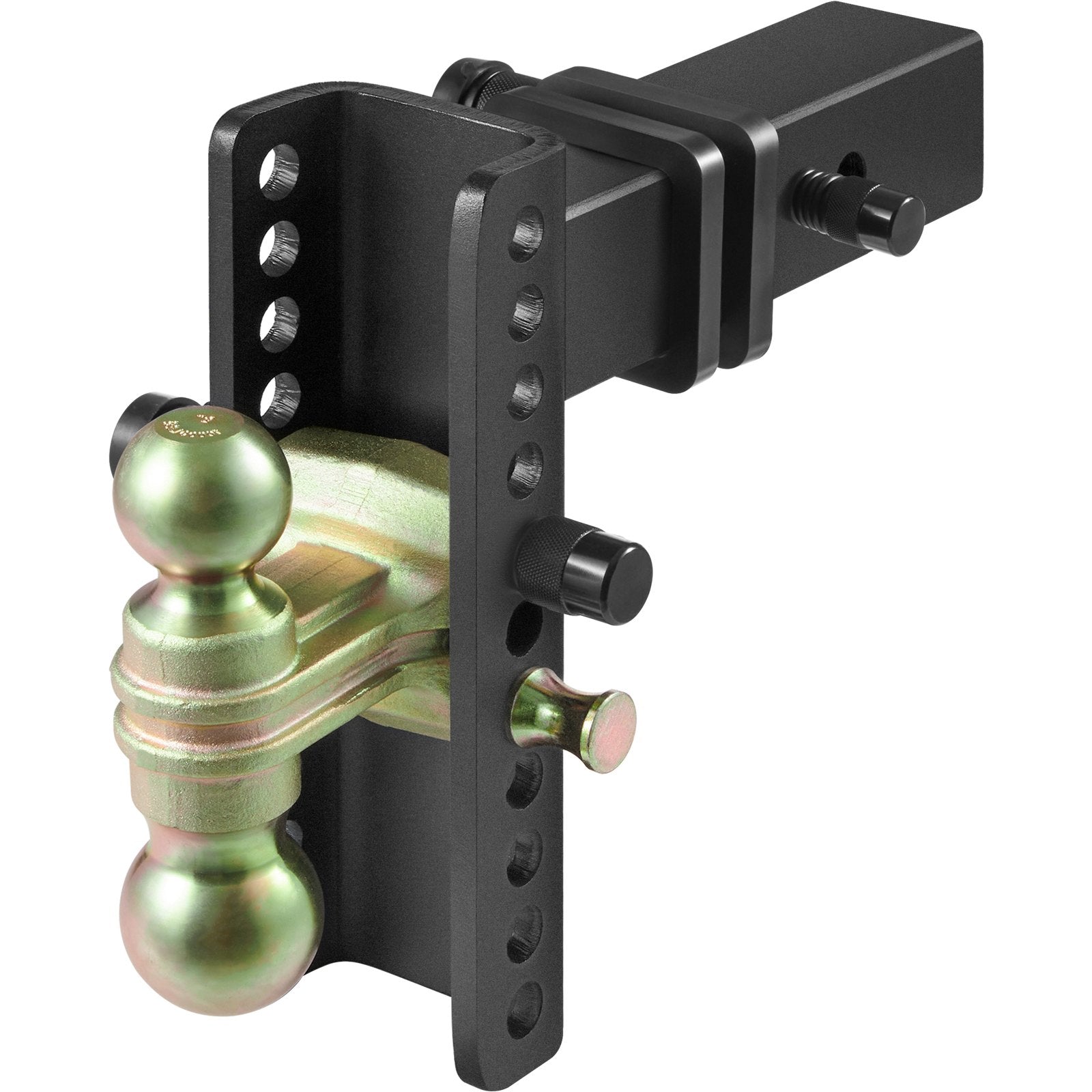 VEVOR Adjustable Trailer Hitch, 203.2 mm Drop & 165.1 mm Rise Hitch Ball Mount with 63.5 mm Receiver, Solid Tube, 6577 kg GTW, 50.8 mm & 58.7 mm 45# Steel Tow Balls with Key Lock for Truck Towing
