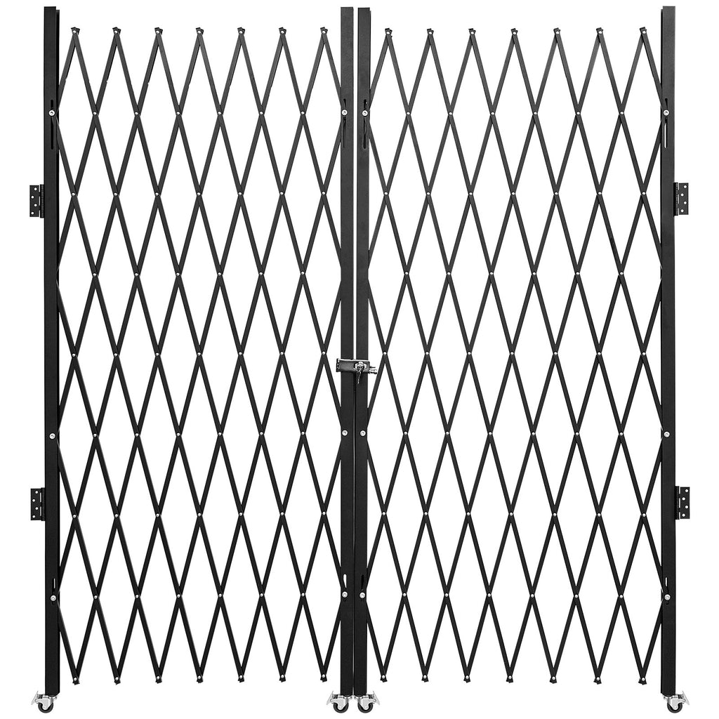 VEVOR Double Folding Security Gate Folding Door Gate 5.1' H x 10.2' W Scissor Gate