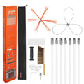 VEVOR Chimney Sweep Kit, 7m Maximum Extendable Length Chimney Brush, Chimney Cleaner Sweeper with Dual Brush Heads, Brush & Goggles, Fireplace Cleaning Tool for Square, Rectangle, Arch Chimneys