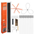 VEVOR Chimney Sweep Kit, 12m Maximum Extendable Length Chimney Brush, Chimney Cleaner Sweeper with Dual Brush Heads, Brush & Goggles, Fireplace Cleaning Tool for Square, Rectangle, Arch Chimneys