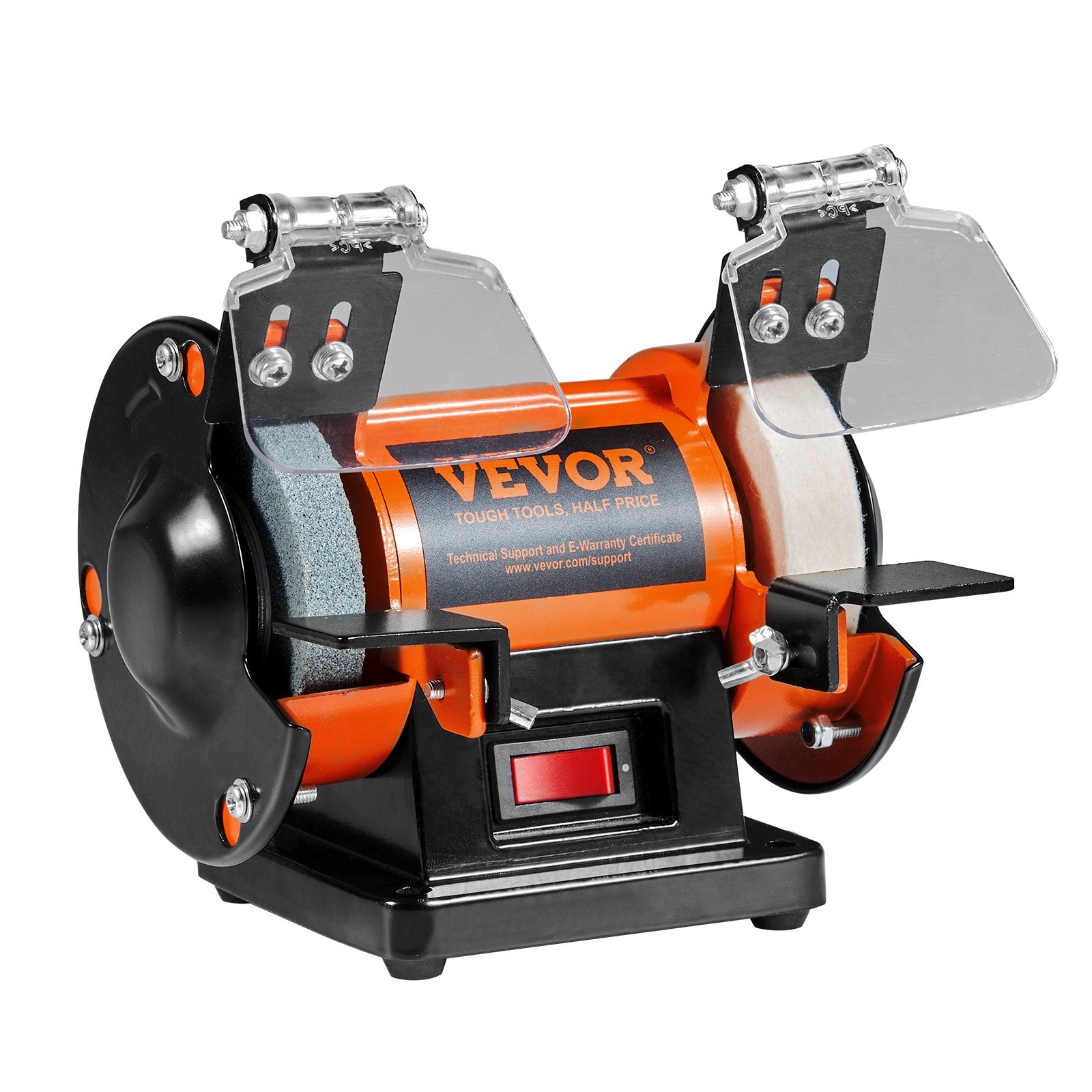 VEVOR Jewelry Polisher, Bench Grinder Polishing & Buffing Machine, 3590RPM Bench Lathe Polisher with 1 Wool Wheel & 1 Abrasive Fiber Wheel & 1 Grinding Wheel & 100pcs Tools