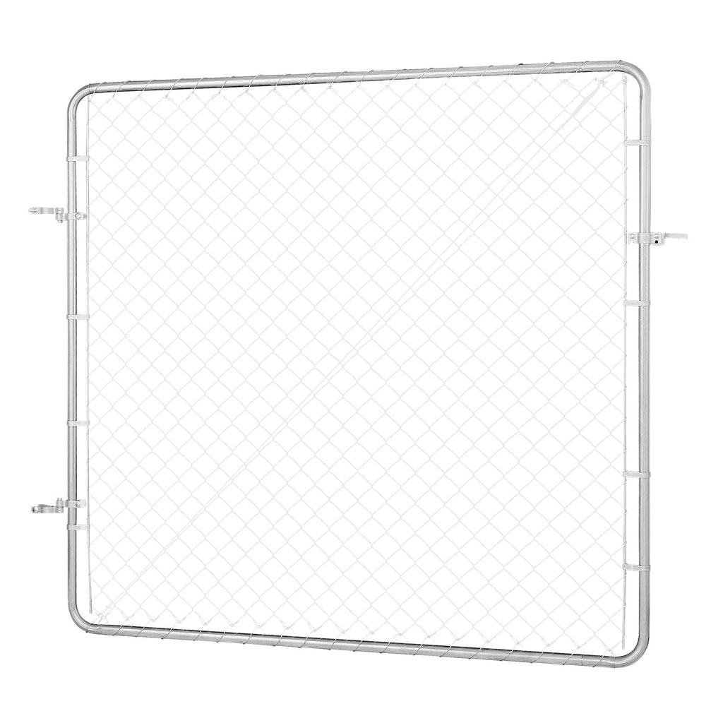VEVOR Chain Link Fence Gate, 70 x 72 in, Adjustable Chain Link Fence Panel, Fit 3 ft (W) x 4 ft (H) Garden Fence Gate Opening, Rust-Resistant Galvanized Fencing Gate for Farm Posts Not Included