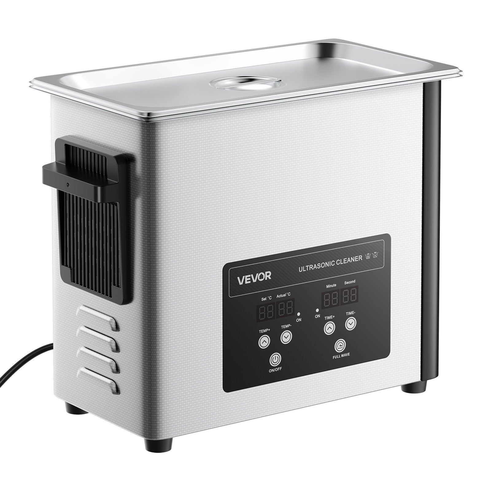 VEVOR 6L Ultrasonic Cleaner, Professional Ultrasonic Cleaner Machine with Cleaning Basket & Digital Display, 120W Stainless Steel 40kHz Cleaning Machine for Watches, Razors, Jewelry, Coins and More