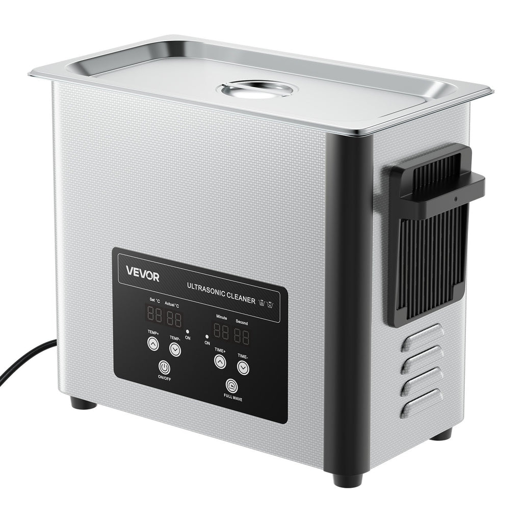 VEVOR 6L Ultrasonic Cleaner, Professional Ultrasonic Cleaner Machine with Cleaning Basket & Digital Display, 120W Stainless Steel 40kHz Cleaning Machine for Watches, Razors, Jewelry, Coins and More