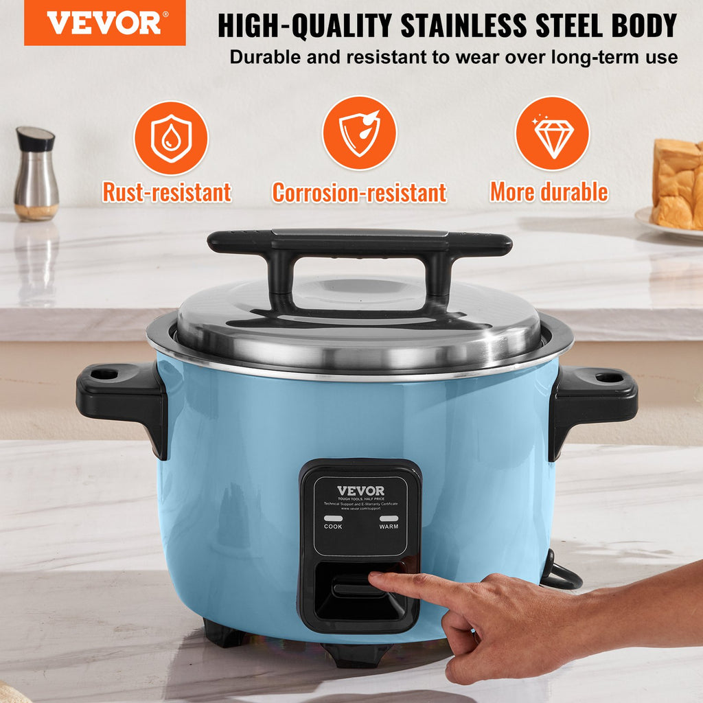 VEVOR Commercial Rice Cooker, 40-Cup Rice Cooker, 8 Liter Large Rice Cooker and Warmer with Nonstick Inner Pot, Fast Cooking and 24-Hour Keep Warm, with Rice Cup and Paddle, for Restaurant