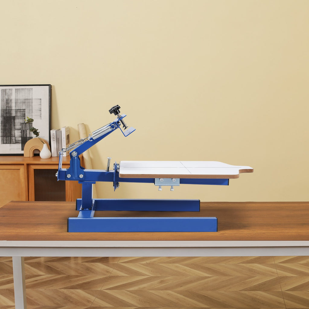 VEVOR Screen Printing Machine, 1 Color 1 Station Silk Screen Printing Press, 21.2x17.7in / 54x45cm Screen Printing Press, Double-layer Positioning Pallet, Adjustable Tension for T-shirt DIY Printing
