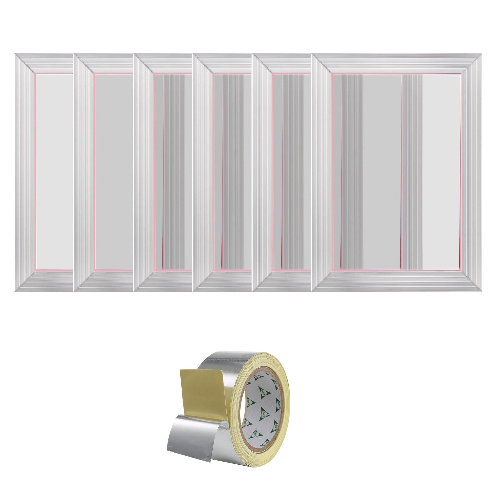 VEVOR Screen Printing Kit, 6 Pieces Aluminum Silk Screen Printing Frames, 25.4 x 35.6 cm Silk Screen Printing Frame with 110 Count Mesh, High Tension Nylon Mesh and Sealing Tape for T-shirts DIY
